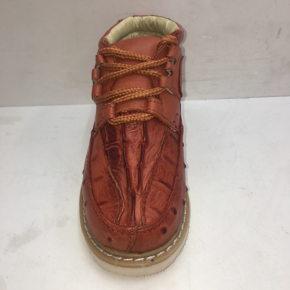 Kids Crocodile/Ostrich Print Leather kids shoes